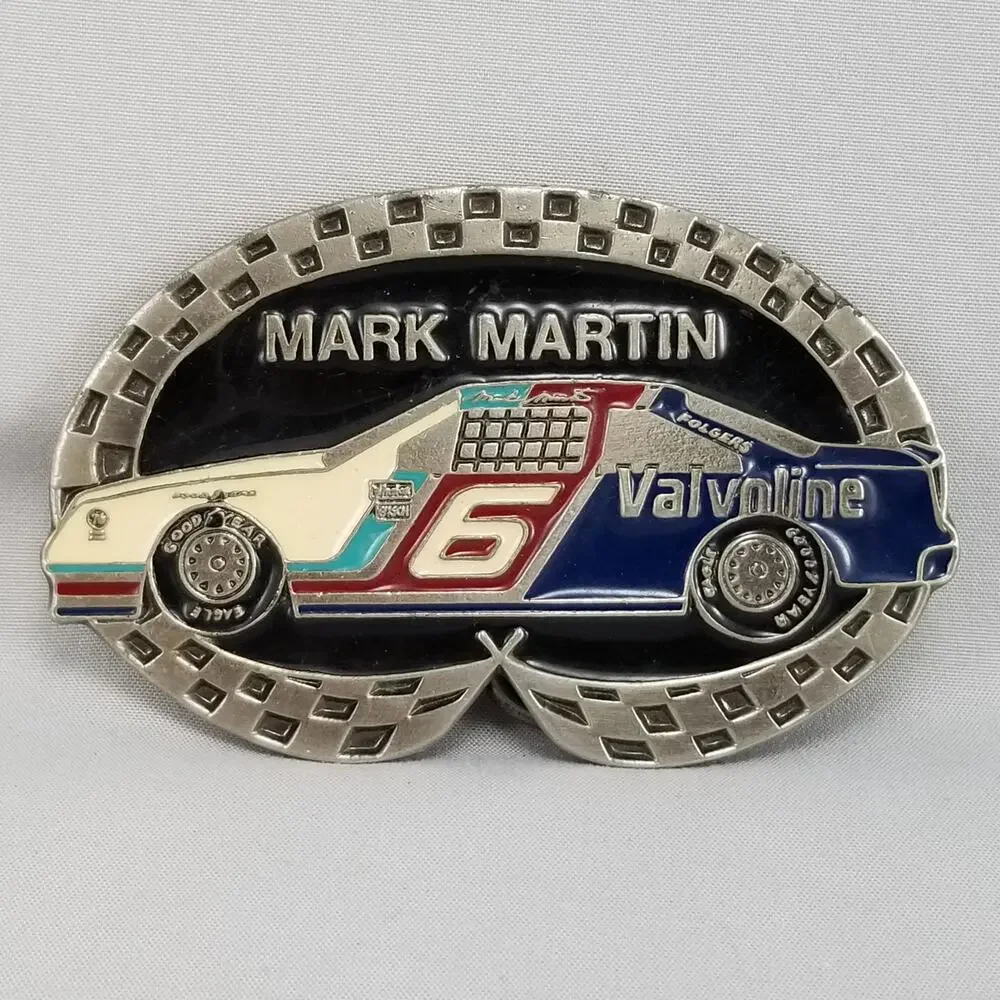Vintage Belt Buckle NASCAR Mark Martin Number 6 Valvoline‎